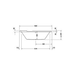 Duravit Starck Wannen Whirlwanne Oval, Einbau, 800x1800x520mm Combi-System E, ... DURAVIT-760009000CE1000 4053424066462 (Abb. 1)