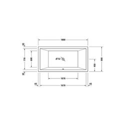 Duravit Starck Wannen Whirlwanne Rechteckig, Einbau, 900x1800x485mm Combi-Syst... DURAVIT-760052000CP1000 4053424067001 (Abb. 1)