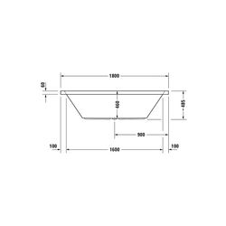 Duravit Starck Wannen Whirlwanne Rechteckig, Einbau, 900x1800x485mm Combi-Syst... DURAVIT-760052000CP1000 4053424067001 (Abb. 1)