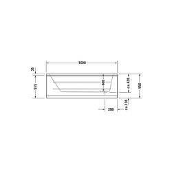 Duravit D-Code Whirlwanne Rechteckig, Einbau, 700x1600x420mm, Jet Project, 1 R... DURAVIT-760096000JP1000 4053424066073 (Abb. 1)