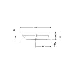 Duravit D-Code Whirlwanne Rechteckig, Einbau, 700x1700x420mm, Jet Project, 1 R... DURAVIT-760097000JP1000 4053424066080 (Abb. 1)