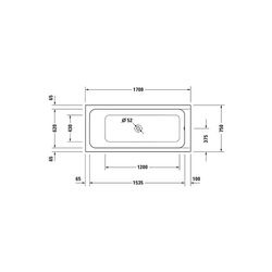 Duravit D-Code Whirlwanne Rechteckig, Einbau, 750x1700x420mm, Jet Project, 1 R... DURAVIT-760099000JP1000 4053424066103 (Abb. 1)