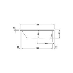 Duravit D-Code Whirlwanne Rechteckig, Einbau, 750x1700x420mm, Jet Project, 1 R... DURAVIT-760099000JP1000 4053424066103 (Abb. 1)