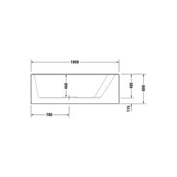 Duravit Paiova Whirlwanne Trapezförmig, Ecke R, 1400x1800x480mm, Air-System, 1... DURAVIT-760269000AS0000 4053424453231 (Abb. 1)