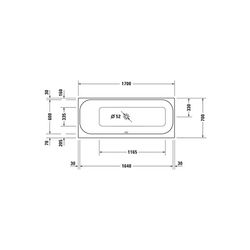 Duravit Happy D.2 Plus Whirlwanne rechteckig, Einbau, 700x1700x480mm Combi-Sys... DURAVIT-760310000CE1000 4053424071930 (Abb. 1)