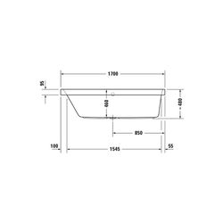 Duravit Happy D.2 Plus Whirlwanne rechteckig, Einbau, 700x1700x480mm Combi-Sys... DURAVIT-760310000CE1000 4053424071930 (Abb. 1)