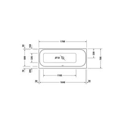 Duravit Happy D.2 Plus Whirlwanne rechteckig, Einbau, 700x1700x480mm Air-Syste... DURAVIT-760311000AS0000 4053424453378 (Abb. 1)