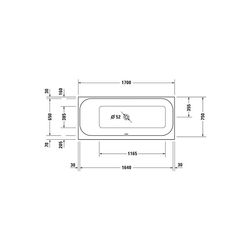 Duravit Happy D.2 Plus Whirlwanne rechteckig, Einbau, 750x1700x480mm Air-Syste... DURAVIT-760312000AS0000 4053424453385 (Abb. 1)