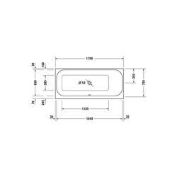 Duravit Happy D.2 Plus Whirlwanne rechteckig, Einbau, 750x1700x480mm Air-Syste... DURAVIT-760313000AS0000 4053424453392 (Abb. 1)