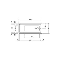 Duravit Starck Wannen Whirlwanne Rechteckig, Einbau, 750x1700x480mm Air-System... DURAVIT-760335000AS0000 4053424453521 (Abb. 1)