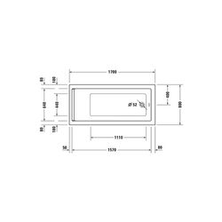 Duravit Starck Wannen Whirlwanne Rechteckig, Einbau, 800x1700x480mm Air-System... DURAVIT-760336000AS0000 4053424453538 (Abb. 1)