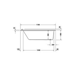 Duravit Starck Wannen Whirlwanne Rechteckig, Einbau, 900x1700x480mm Air-System... DURAVIT-760337000AS0000 4053424453545 (Abb. 1)