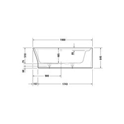 Duravit Cape Cod Whirlwanne Halbrund, Ecke R, 900x1900x510mm, Air-System, 1 Rü... DURAVIT-760363000AS0000 4053424453606 (Abb. 1)