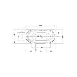 Duravit Cape Cod Whirlwanne Halbrund, Vorwand, 900x1900x510mm, Air-System, 1 R... DURAVIT-760364000AS0000 4053424453613 (Abb. 1)
