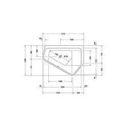 Duravit Paiova Whirlwanne 5 Fünfeck Einbau Ecke R 1300x1770x460mm Combi-System... DURAVIT-760391000CP1000 4053424073699 (Abb. 1)