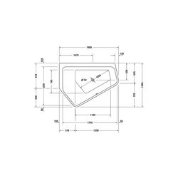 Duravit Paiova Whirlwanne 5 Fünfeck Einbau Ecke L 1400x1900x460mm Air-System 2... DURAVIT-760392000AS0000 4053424453750 (Abb. 1)