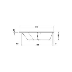 Duravit Paiova Whirlwanne 5 Fünfeck Einbau Ecke L 1400x1900x460mm Air-System 2... DURAVIT-760392000AS0000 4053424453750 (Abb. 1)