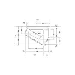 Duravit Paiova Whirlwanne 5 Fünfeck Einbau Ecke R 1400x1900x460mm Air-System 2... DURAVIT-760393000AS0000 4053424453767 (Abb. 1)