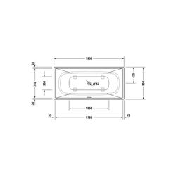 Duravit DuraSquare Whirlwanne Rechteckig, Freistehend, 850x1850x485mm, Air-Sys... DURAVIT-760430000AS0000 4053424453934 (Abb. 1)