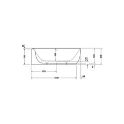 Duravit Luv Whirlwanne Oval, Ecke L, 950x1850x610mm, Air-System, 2 Rückenschrä... DURAVIT-760431000AS0000 4053424453941 (Abb. 1)