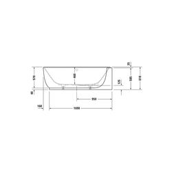 Duravit Luv Whirlwanne Oval, Ecke R, 950x1850x610mm, Air-System, 2 Rückenschrä... DURAVIT-760432000AS0000 4053424453958 (Abb. 1)