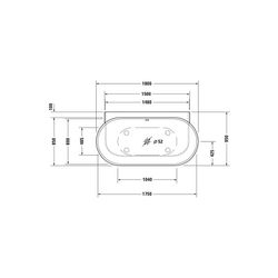 Duravit Luv Whirlwanne Oval, Vorwand, 950x1800x610mm, Air-System, 2 Rückenschr... DURAVIT-760433000AS0000 4053424453965 (Abb. 1)