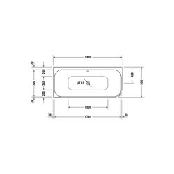 Duravit Happy D.2 Plus Whirlwanne rechteckig, Ecke L, 800x1800x480mm, Jet-Syst... DURAVIT-760449800JS1000 4053424736129 (Abb. 1)