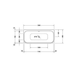 Duravit Happy D.2 Plus Whirlwanne rechteckig, Vorwand, 800x1800x480mm Combi-Sy... DURAVIT-760451800CE1000 4053424736198 (Abb. 1)