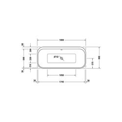 Duravit Happy D.2 Plus Whirlwanne rechteckig, Freistehend, 800x1800x480mm Air-... DURAVIT-760453800AS0000 4053424892368 (Abb. 1)