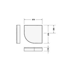 Duravit D-Code Duschwanne 900x900x85mm, Viertelkreis, Weiß glänzend, aus Sanit... DURAVIT-720108000000000 4021534824227 (Abb. 1)