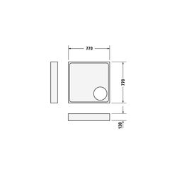 Duravit Starck Slimline Duschwanne 800x800x45mm, Quadratisch, Weiß, aus Sanitä... DURAVIT-720114000000000 4021534887413 (Abb. 1)