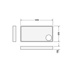 Duravit Starck Slimline Duschwanne 700x1400x55mm, Rechteckig, Weiß glänzend, A... DURAVIT-720124000000001 4021534892745 (Abb. 1)