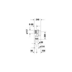 Duravit Vario-Ablaufbogen für Abgang senkrecht, Durchmesser Zulauf 75mm, Ablauf 90m... DURAVIT-8990250000 4053424184333 (Abb. 1)