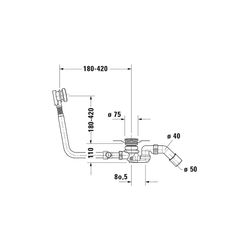 Duravit Ab- und Überlaufgarnitur mit Zulauf, Bodenzulauf, Chrom glänzend, Quad... DURAVIT-791229000001000 4021534950407 (Abb. 1)