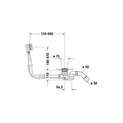 Duravit Ab- und Überlaufgarnitur mit Zulauf, Bodenzulauf, Chrom glänzend, Quad... DURAVIT-791235000001000 4021534950490 (Abb. 1)