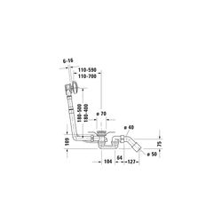 Duravit D-Code Ab- und Überlaufgarnitur, Chrom glänzend, rund mit Griffmulden,... DURAVIT-790226000001000 4021534405891 (Abb. 1)