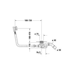 Duravit Ab- und Überlaufgarnitur mit Zulauf, Bodenzulauf, Chrom glänzend, Quad... DURAVIT-791231000001000 4021534950452 (Abb. 1)