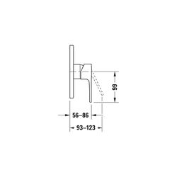 Duravit B.1 Einhebel-Brausemischer Unterputz, 1 Verbraucher, Chrom, 24,5l/min, Ro... DURAVIT-B14210010010 7612158495343 (Abb. 1)
