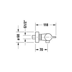 Duravit B.1 Brausethermostat Aufputz, Chrom HG, Thermostatk. Ausladung 70 mm, S-A... DURAVIT-B14220000010 7612158494230 (Abb. 1)