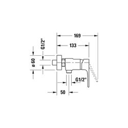 Duravit B.1 Einhebel-Brausemischer Aufputz, Chrom HG, Keramikm. Ausladung 133 mm,... DURAVIT-B14230000010 7612158494223 (Abb. 1)