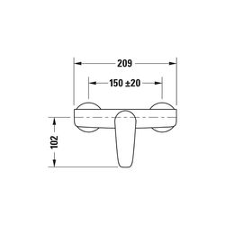Duravit B.1 Einhebel-Brausemischer Aufputz, Chrom HG, Keramikm. Ausladung 133 mm,... DURAVIT-B14230000010 7612158494223 (Abb. 1)