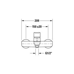 Duravit B.1 Einhebel-Wannenmischer Aufputz, Chrom, 20,5l/min, S-Anschlüsse 1/2" S... DURAVIT-B15230000010 7612158494247 (Abb. 1)