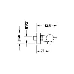 Duravit Brausethermostat B.2 Aufputz, Chrom HG, Thermostatk. Ausladung 70 mm, S-A... DURAVIT-B24220000010 7612158494391 (Abb. 1)