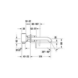 Duravit C.1 Einhebel-Waschtischmischer, Chrom, 5l/min, Hebelgriff, Ausladung 174m... DURAVIT-C11070003010 7612158491659 (Abb. 1)