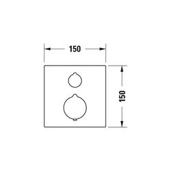 Duravit C.1 Wannenthermostat Unterputz, 2 Verbraucher, Chrom Hochglanz, 20,5l/min... DURAVIT-C15200013010 7612158492380 (Abb. 1)