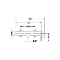 Duravit C.1 Einhebel-Brausemischer Aufputz, Chrom, Anschlussart S-Anschlüsse, 1/2... DURAVIT-C14230000010 7612158492090 (Abb. 1)