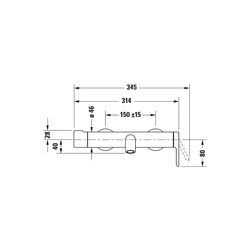 Duravit C.1 Einhebel-Wannenmischer Aufputz, Mattschwarz, AP, Ausladung 189mm, Chr... DURAVIT-C15230000010 7612158492113 (Abb. 1)