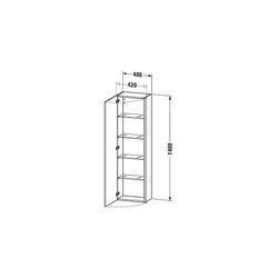 Duravit DuraStyle Hochschrank Dekor 240x400x1400mm, Natur Eiche Matt, 1 Tür L, Gri... DURAVIT-DS1218L3030 4063382143150 (Abb. 1)