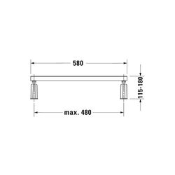 Duravit Fußgestell für D-Code Bade- und Duschwannen, Seitenlänge größer als 10... DURAVIT-790127000000000 4021534405846 (Abb. 1)
