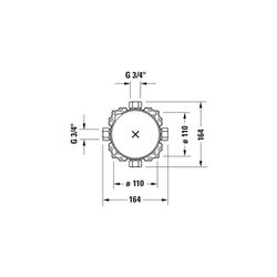 Duravit Bluebox G 3/4", Montageart Unterputz, mit Vorabsperrung, Einbautiefe 75-1... DURAVIT-GK0900001000 4053424467641 (Abb. 1)
